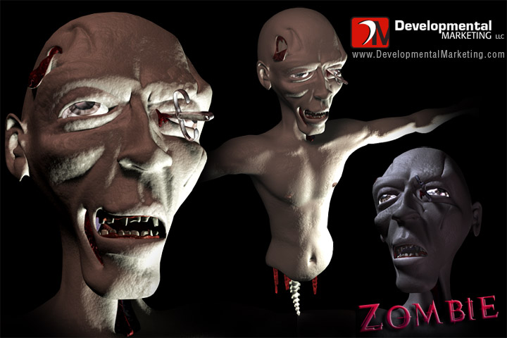 Chris Wall, 3D Animation, Lightwave, Severed Zombie