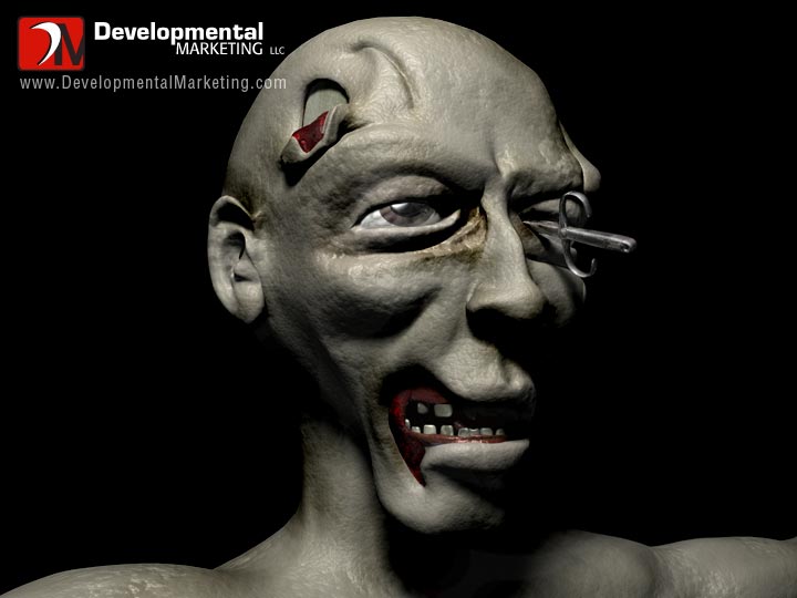Chris Wall, 3D Animation, Lightwave, Severed Zombie